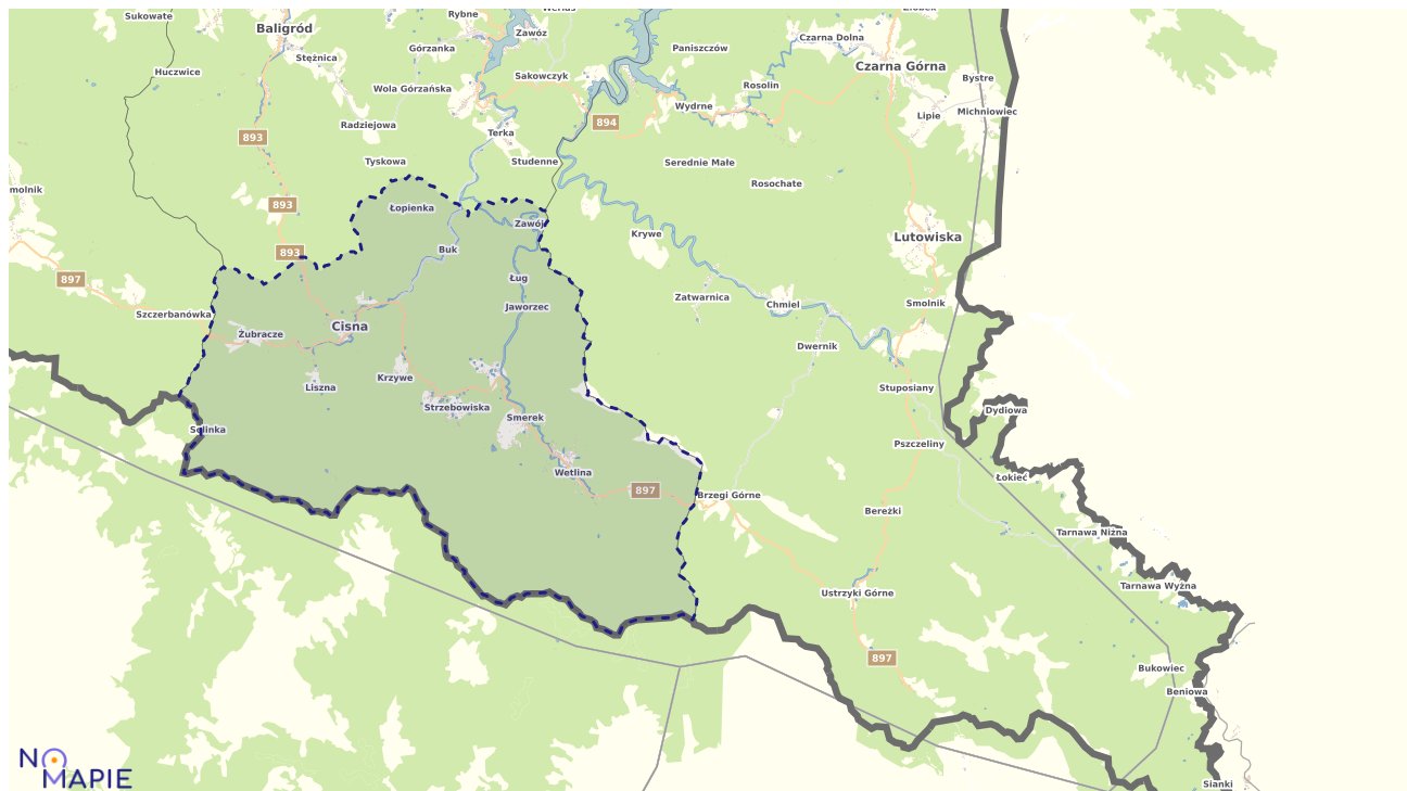 Mapa wyborów do sejmu Cisna